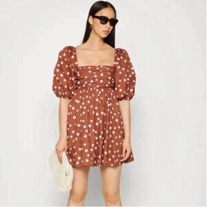 Abercrombie & Fitch Brown Polka Dot Mini Dress